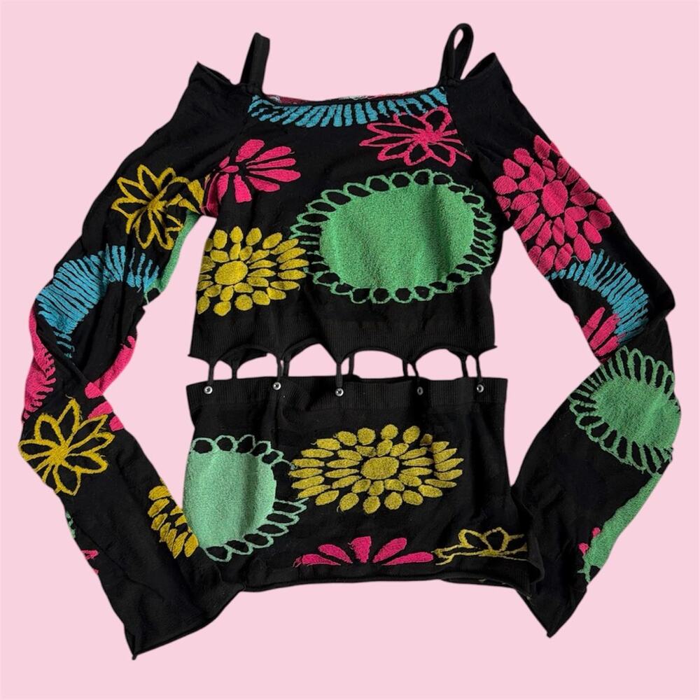 Euro Black off the shoulder sweater with cutouts